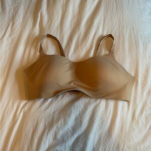 aerie SMOOTHEZ seamless bra-ish wireless bralette, size: large, color: tan
